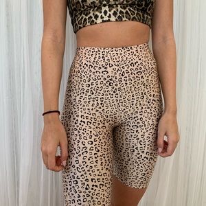 Cheetah print biker shorts